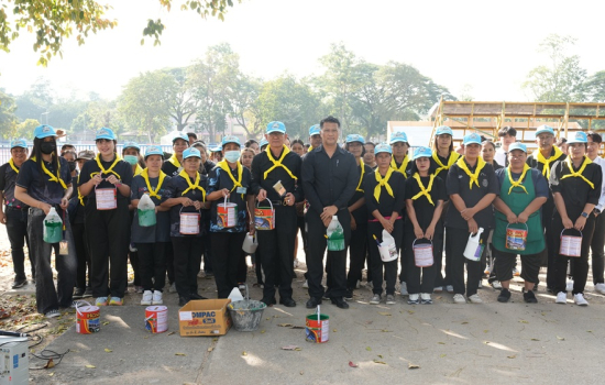 มหาวิทยาลัยราชภัฏหมู่บ้านจอมบึงจัดกิจกรรมจิตอาสาบำเพ็ญสาธารณประโยชน์ เนื่องในวาระสำคัญครบรอบ 100 ปี รัชกาลที่ 6 และสมเด็จฯ เจ้าฟ้าเพชรรัตนราชสุดาฯ